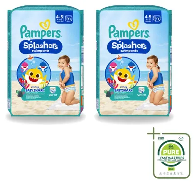 Produktbild von 2 x Pampers Splashers Schwimmwindeln – Größe 4 (9-15 kg) – Großpackung – 2 Stück