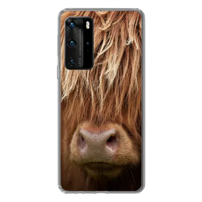 Produktbild von MuchoWow® Handyhülle Schutzhülle Hülle für Huawei P40 Pro Schottischer Highlander - Nase - Haare Silikon Softcase Handy Hülle - Schutz