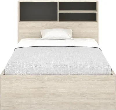 Produktbild von Bett 120 x 190 cm mit Stauraum - Natur & Anthrazit - VARDIEL