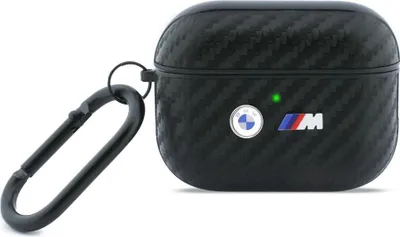 Produktbild von Hülle für AirPods Pro 3, BMW M Carbon Metal Logo, Schwarz Karbon