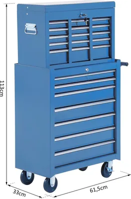 Produktbild von Werkzeugwagen Werkstattwagen Rollwagen Werkzeugkasten (Blau)
