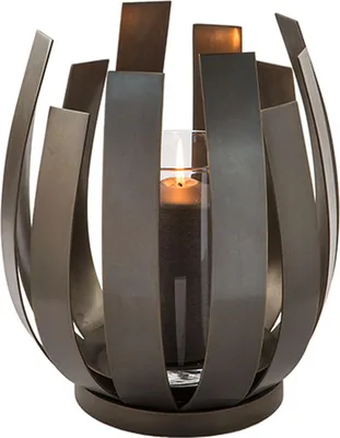 Immagine prodotto di Lanterna ORFEA con vetro - H.30cm x P.28cm - bronzo antico - acciaio inox
