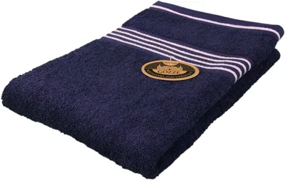 Produktbild von Handtuch / Duschtuch / Badetuch 100% Baumwolle uni vollfarbe 70 x 140 cm - dunkelblau (51)