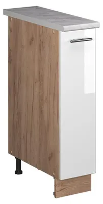 Immagine prodotto di Armadio cucina dispensa alto Vicco Fame-Line Bianco lucido/Rovere dorato 20 cm, PL Marmo, Model 62137