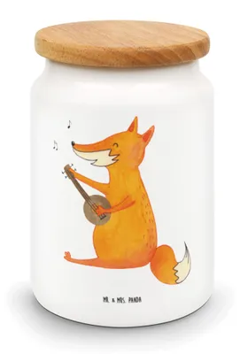 Produktbild von Mr. & Mrs. Panda Teedose Fuchs Gitarre - Weiß - Geschenk, Singen, Dose, Vorratsbehälter, salzdose, zuckerdose, Keksdose, Kaffeedose, Optimistisch, Musik, Spruch