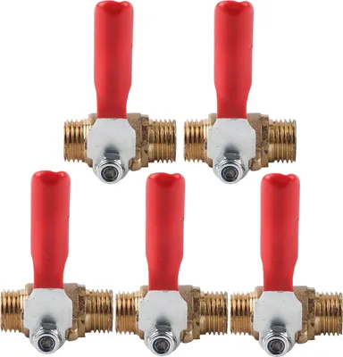 Produktbild von 5 Stück Kugelhahn Doppel Außengewinde G1/4 Messing Ventil Luftkompressor Zubehör