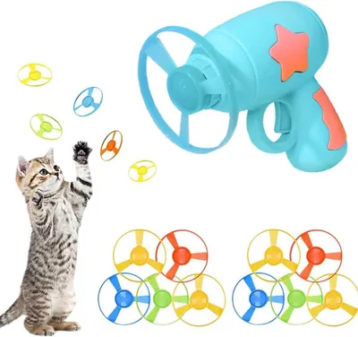 Productafbeelding van Kattenspeelgoed - 1 werper met 10 propellers - interactief speelgoed voor katten