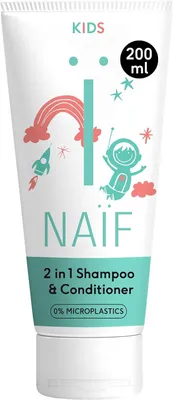 Productafbeelding van Naïf Shampoo en Conditioner 2-in-1 - Geurvrij - Zonder SLES - Microplastics of siliconen -  getest