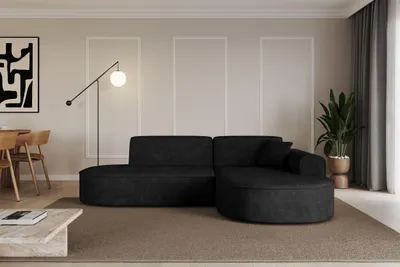 Produktbild von ALTDECOR Ecksofa in L-Form  MARI-L1 - 243x171x79,5 cm  Schwarz -  Corner Sofa Bett Eckcouch Couch  Wohnlandschaft Cauchsofa