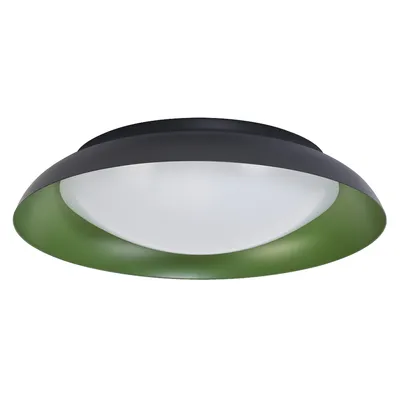 Produktbild von LEDVANCE Orbis Plate LED-Deckenleuchte, schwarz-grün, 35W, 1700lm, 3000K, 430mm, 830 freundliches Warmweiß, durch Kicken in 3-Stufen dimmbar, IP20 Schutz, Montageschrauben und Dübel inklusive