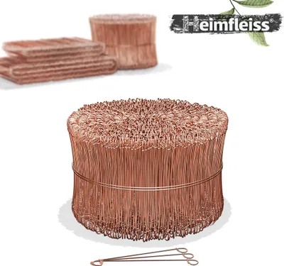 Produktbild von Heimfleiss® Ösendraht Betonbindedraht 1,0 x 120 mm (1000 Stk.) - verkupferter Rödeldraht - Bindedraht für Drillapparat
