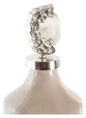 Glasvase mit Steinen, 19x19x59 cm, rosa