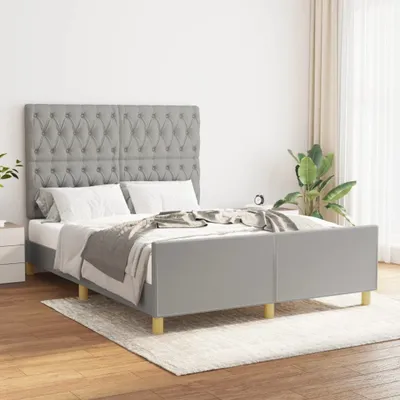 Productafbeelding van Maison Exclusive - Bedframe zonder matras, lichtgrijs, 140x190 cm, gestoffeerd