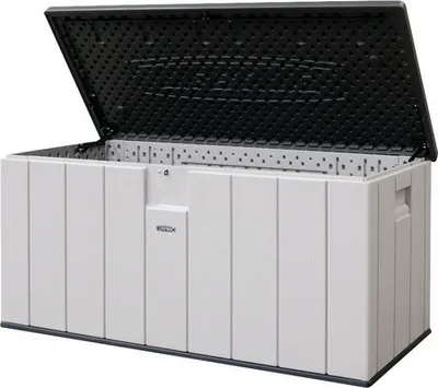 Zdjęcie produktu dla Lifetime plastikowa skrzynia ogrodowa 570 litrów skrzynia na poduszki i skrzynia ogrodowa jasnoszara 72x151x70 cm