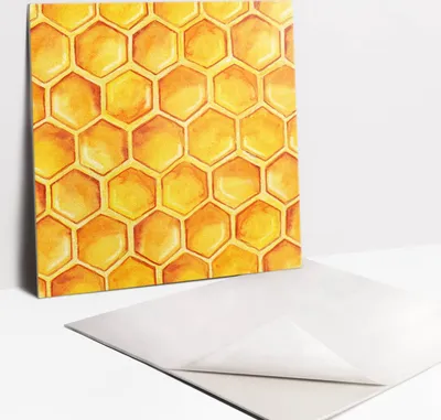 Obrázok produktu pre Samolepiace vinyleové dlaždice - Nálepky na Stenu - Podlahu - Sada 9 Kusov - 30x30 cm - Kreslená plástev
