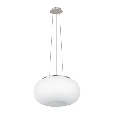Immagine prodotto di Lampadario A Sospensione Contemporaneo Optica Acciaio Nichel Vetro 2 Luci E27