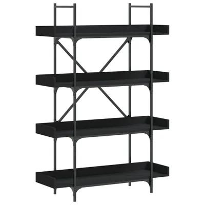 Image de vidaXL Bibliothèque 4 étagères noir 100x33x145,5 cm Bois composite