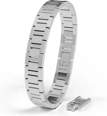 Produktbild von SERASAR | Premium-Edelstahlarmband für Herren [Power] | 316L Chirurgenstahl | Silber, 23 cm | Inklusive Schmuckschatulle