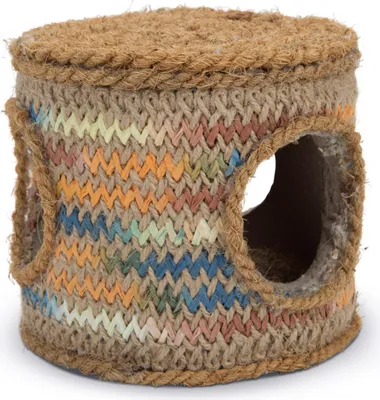 Image de Karlie Tonneau en corde de noix de coco - Jouets pour rongeurs - Noix de coco/Bois - Naturel/Multicolore - 12x12x10,5 cm