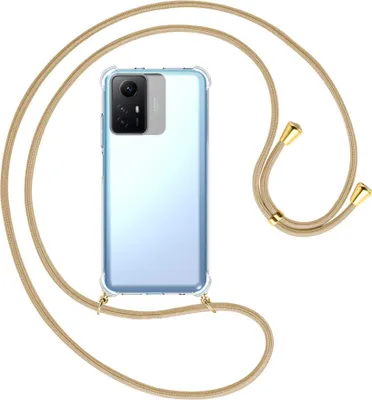 Produktbild von Handykette Backcover-Schutzhülle mit Band (Metall goldfarben) für Xiaomi Redmi Note 12S (6.43'') - caramel