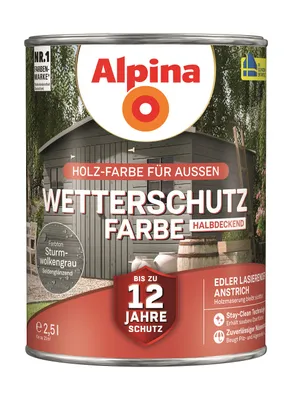 Produktbild von Alpina Wetterschutzfarbe 2,5 L sturmwolkengrau