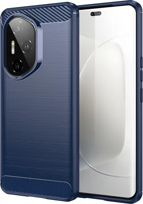 Produktbild von Hülle für Honor 300 Ultra Carbon-Faser Weich TPU Silikon Stoßfest Handyhülle Blau