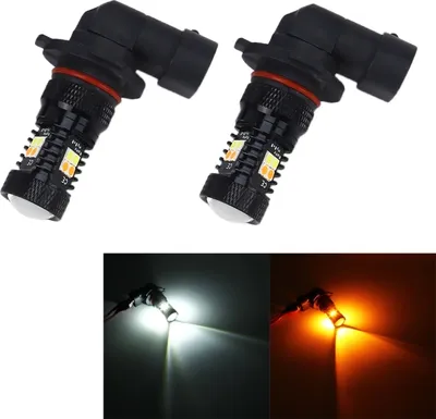 Produktbild von 2 PCS H10/PY20D DC 12V 5W 350LM Auto Nebelscheinwerfer mit 16 SMD-3030 LED Lampen, weiß + gelb Licht