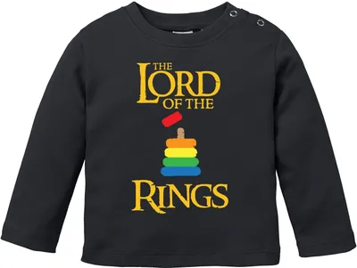 Produktbild von Baby Langarmshirt Babyshirt Lord of the Rings Jungen Mädchen Shirt Moonworks® schwarz 56/62 (1-3 Monate)