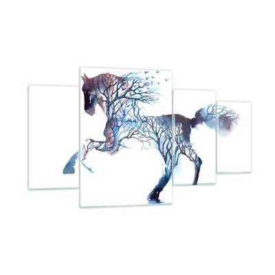 Produktbild von Bilder auf glas - natur malen schön Hengst - 160x90cm - Glasbilder - Wandbilder - Kunstdruck - zum Aufhängen bereit - Wanddekoration aus Glas - Glas Bilder - Wandbild auf Glas - GDL160x90-3123
