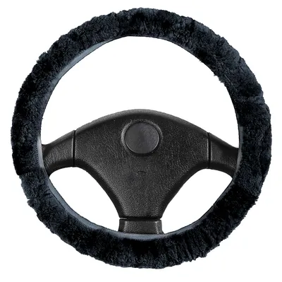 Produktbild von CarComfort Lenkradbezug Lammfell schwarz, 19566