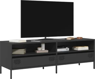Immagine prodotto di Maison Exclusive - Mobile TV nero 135x39x43,5 cm Acciaio laminato a freddo