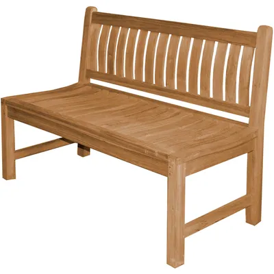 A wooden garden bench on a white background.