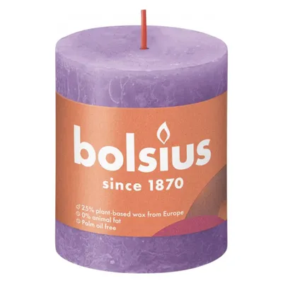 Produktbild von Bolsius Rustikale Stumpenkerzen Shine 4 Stk. 80x68 mm Lila