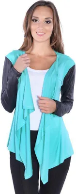 Produktbild von Damen Cardigan mit PolyurethanÄrmeln Jacke Bolero; Mintgrün S/M