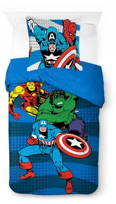 Obrázok produktu pre Detská posteľná súprava Marvel Avengers, 100% bavlna, s obliečkou na vankúš