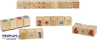 Produktbild von EDUPLAY 320032 Holzstempel Mathe, 3 x 3 x 4 cm, mehrfarbig, 24-teilig (1 Set)
