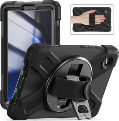 Produktbild von Samsung Galaxy Tab A9 Hülle - Heavy Duty Case mit Ständer - Schwarz