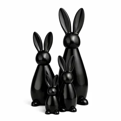 Produktbild von Keramik Hase stehend 20cm – Moderne Osterdekoration, Schwarz – Vorbestellung-lieferbar ab 31.01