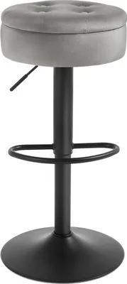 Produktbild von WOLTU Barhocker, Sitzhocker mit Stauraum, höhenverstellbar, 360° drehbar, Samt Metall : Hellgrau 1 Farbe: Hellgrau Stückzahl: 1