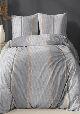 Obrázek produktu pro Flanelové povlečení 140x200 + 70x90 - Geometrie šedá