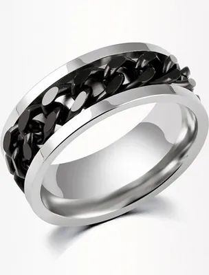 Produktbild von Punk Herren Damen Kettenstil Edelstahl Band Ring Schmuck Paar Geschenk