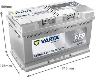 Produktbild von Varta LED80 - DUAL Purpose Professionla EFB 12V / 80Ah / 800A