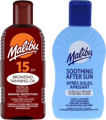 Zdjęcie produktu dla Malibu Olejek Do Opalania SPF15 200ml + Balsam Po Opalaniu 200ml