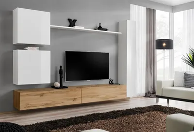 Produktbild von Weiß Komplett Set Wohnzimmermöbel Wohnwand Regal Luxus Wandschrank Neu