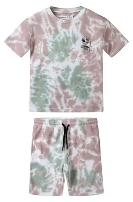 Produktbild von Minoti - T-Shirt und Shorts für Jungen, Baumwollmischung MN644 (110) (Grün/Pink/Weiß)