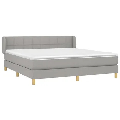Produktbild von Boxspringbett mit Matratze Hellgrau 180x200 cm Stoff
