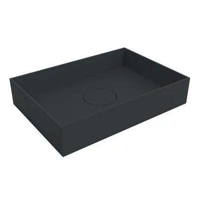 Produktbild von Aufsatzwaschbecken TWA112 - Mineralguss, matt -  Farbe & Breite wählbar, Farbe:Schwarz matt, Waschbeckenbreite:80 cm