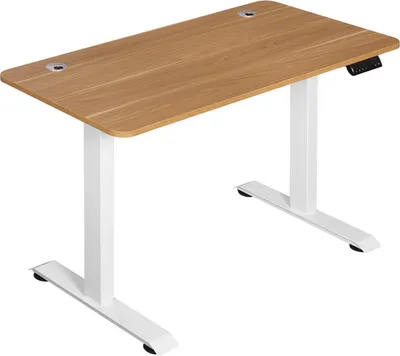 Immagine prodotto di Scrivania sit-stand Deluxe Happyment – Regolabile elettricamente in altezza da 72 a 116 cm – Marrone – Ufficio, home office e studio