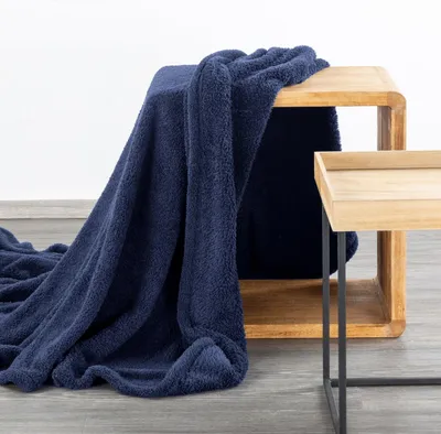 Produktbild von EUROFIRANY | Kuscheldecke - Decken - LORI - 70x160 cm - Granatblau - Sehr weich - Ideal für gemütliche Abende