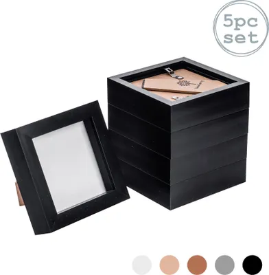 Produktbild von Nicola Spring 4x4 Box Fotorahmen schwarz - stehend und hängend x 5